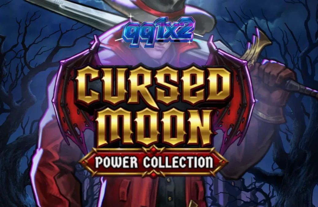 Tampilan visual slot Cursed Moon Power Collection dengan tema pemburu monster gothic.